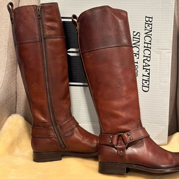 Frye Melissa harness inside zip tall  boot size 5,5 new - Picture 5 of 11